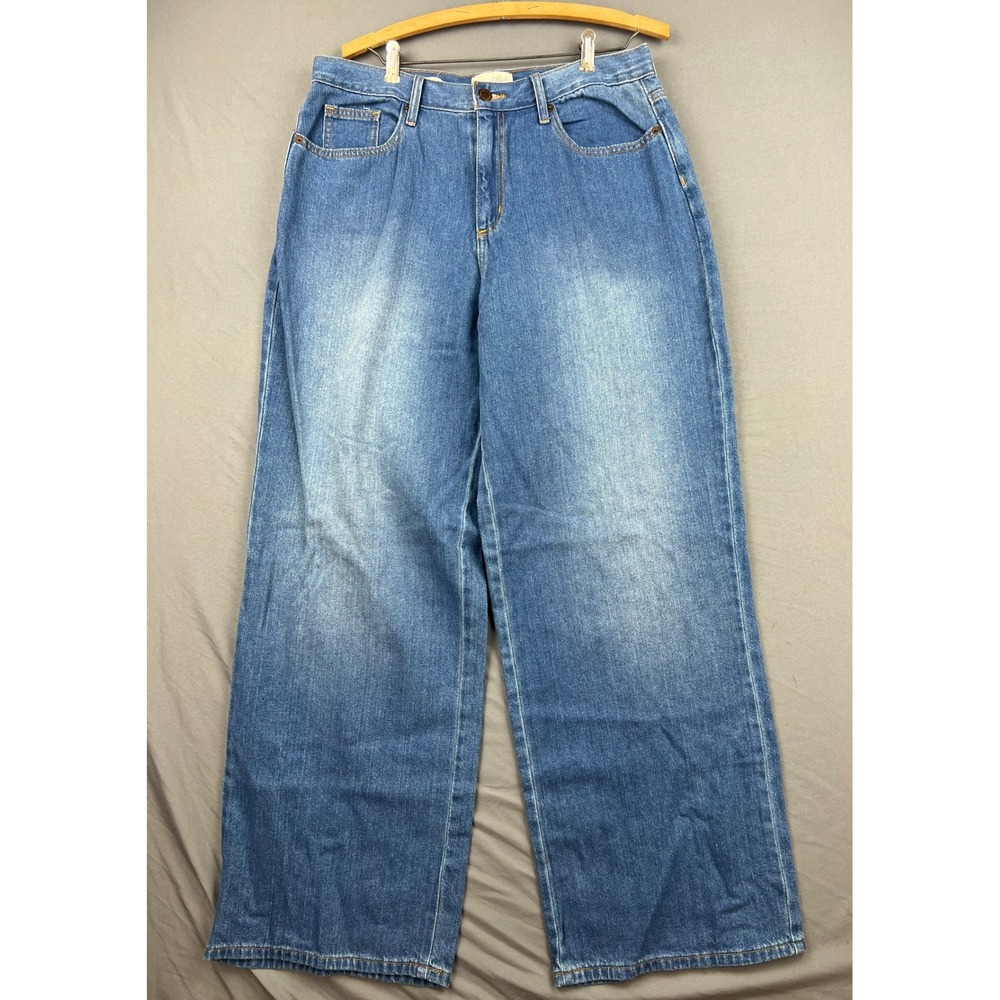 Universal Thread Jeans Womens 12/31R Relaxed Wide Leg Blue Medium Wash Excellent